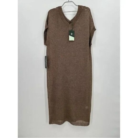 Tuckernuck NEW Bronze Metallic Knit Indie Dress Large - Picture 9 of 15